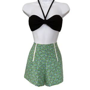 Vintage 90s Lime Geo. Print Hot Pants Short Shorts Booty Shorts Size S/4